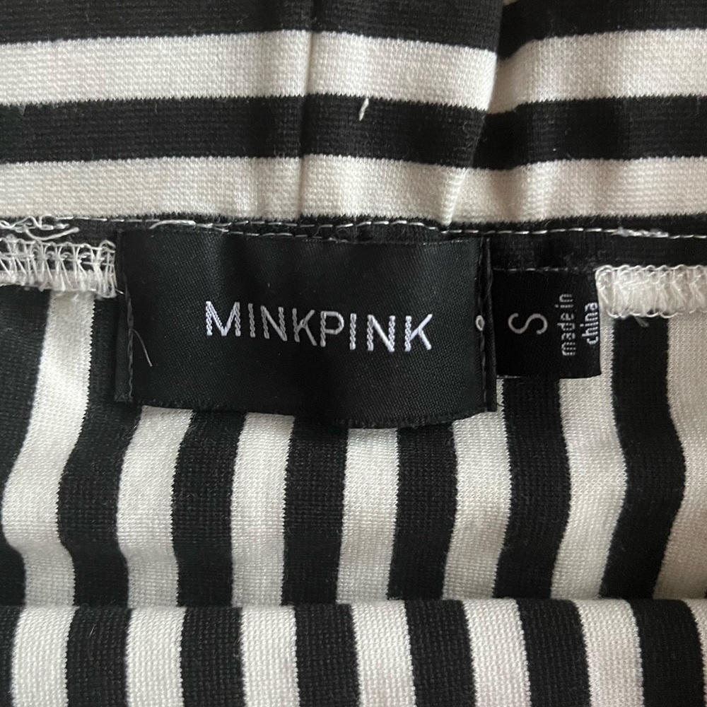 MINK PINK Striped Black and White Women's Mini Skirt - Picture 4 of 6